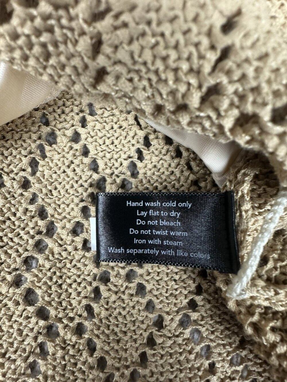 Boston Proper Crochet Knit High Neck Maxi Beach Sundress Dress Tan Costal Sz XL - Picture 8 of 12